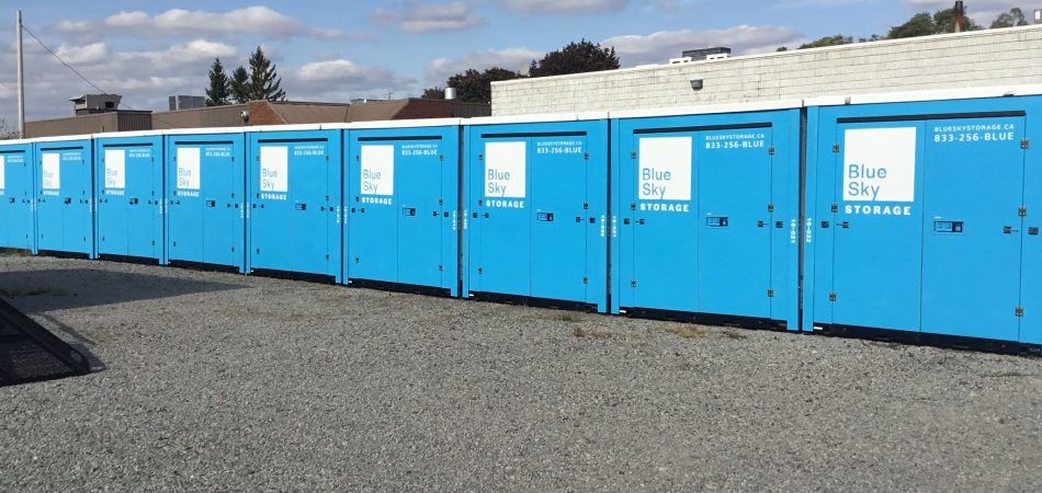photo of storage pods in a row in storage facility